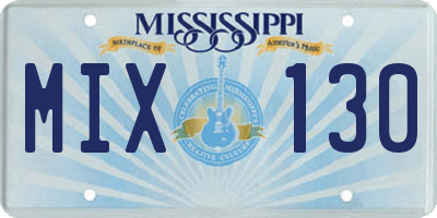 MS license plate MIX130