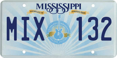 MS license plate MIX132