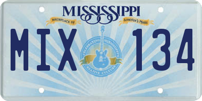 MS license plate MIX134