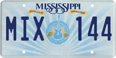 MS license plate MIX144
