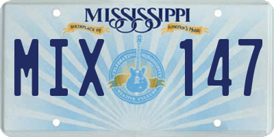 MS license plate MIX147