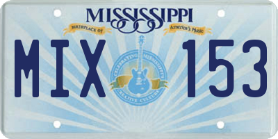 MS license plate MIX153