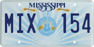 MS license plate MIX154