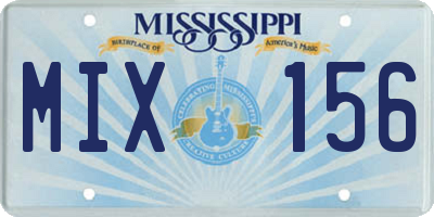 MS license plate MIX156