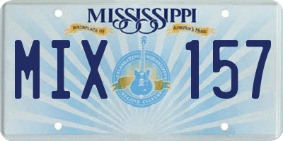 MS license plate MIX157