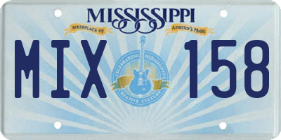 MS license plate MIX158