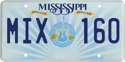 MS license plate MIX160