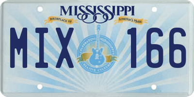 MS license plate MIX166