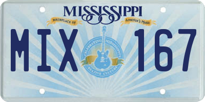 MS license plate MIX167