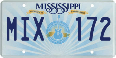 MS license plate MIX172