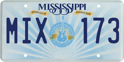 MS license plate MIX173