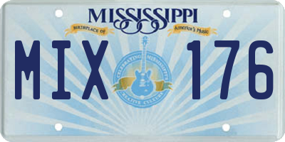 MS license plate MIX176