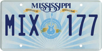MS license plate MIX177
