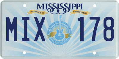 MS license plate MIX178