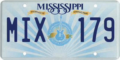 MS license plate MIX179
