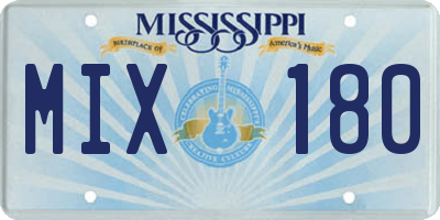 MS license plate MIX180