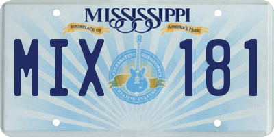 MS license plate MIX181