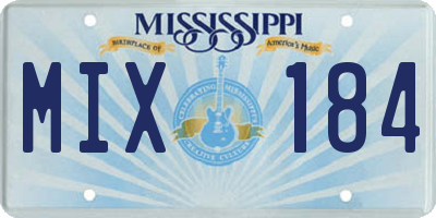 MS license plate MIX184