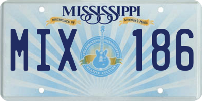 MS license plate MIX186
