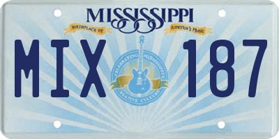 MS license plate MIX187
