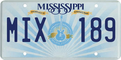 MS license plate MIX189