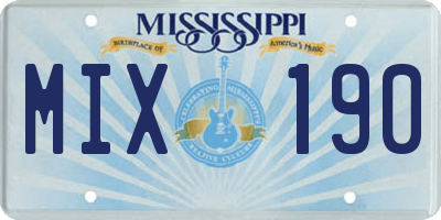 MS license plate MIX190