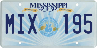 MS license plate MIX195