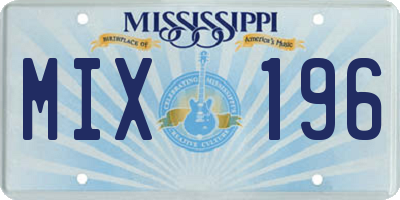 MS license plate MIX196