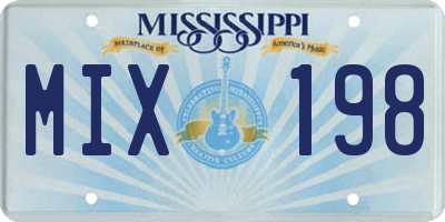 MS license plate MIX198