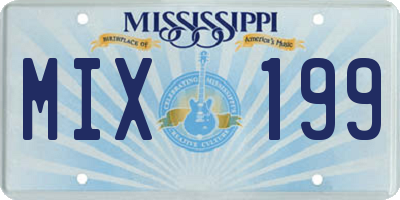 MS license plate MIX199