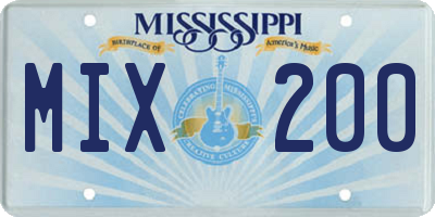 MS license plate MIX200