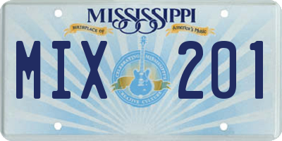MS license plate MIX201