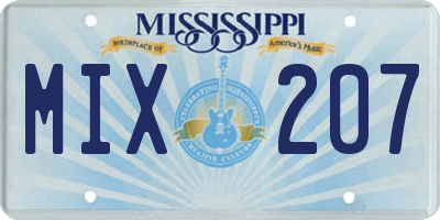 MS license plate MIX207
