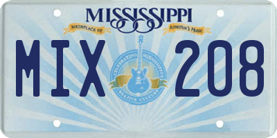 MS license plate MIX208