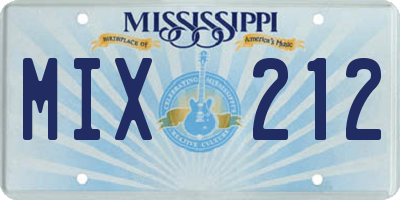 MS license plate MIX212