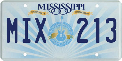 MS license plate MIX213