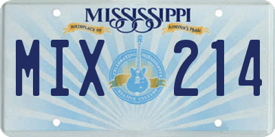 MS license plate MIX214