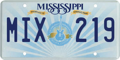 MS license plate MIX219