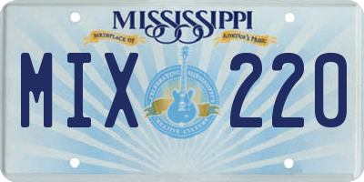 MS license plate MIX220