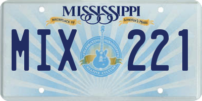 MS license plate MIX221