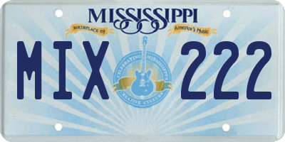 MS license plate MIX222