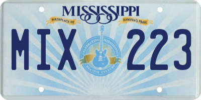 MS license plate MIX223