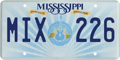 MS license plate MIX226
