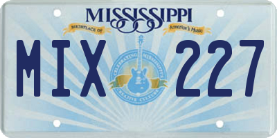 MS license plate MIX227