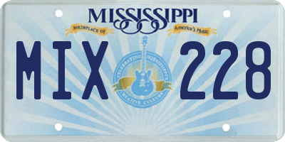 MS license plate MIX228