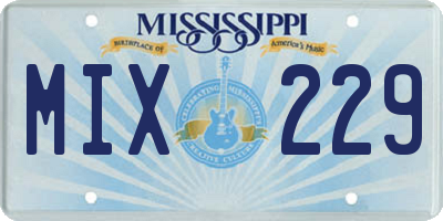 MS license plate MIX229