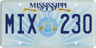 MS license plate MIX230