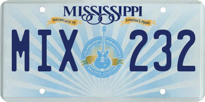 MS license plate MIX232
