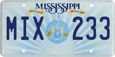 MS license plate MIX233
