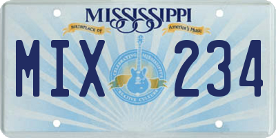 MS license plate MIX234